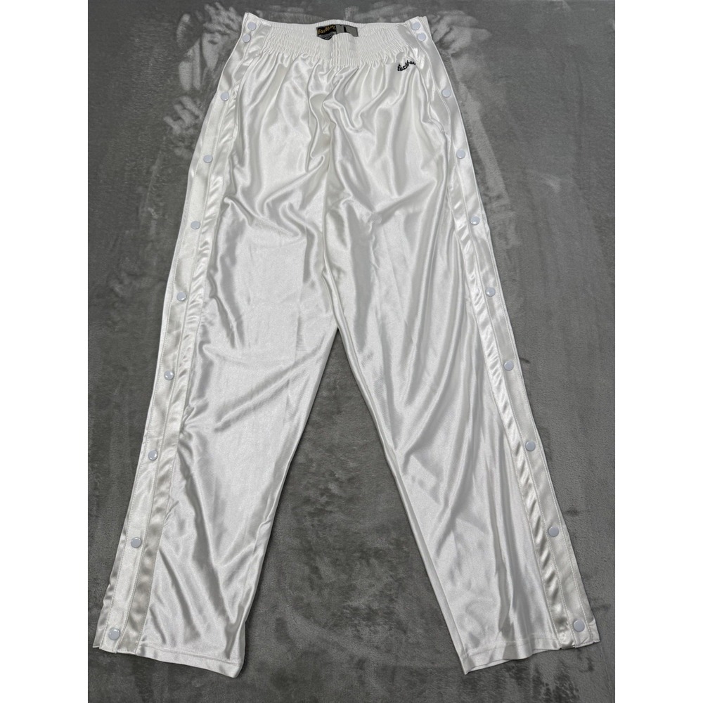 Vintage Eastbay Breakaway Pants Mens Large White Shiny Dazzle Silky Shiny Y2K